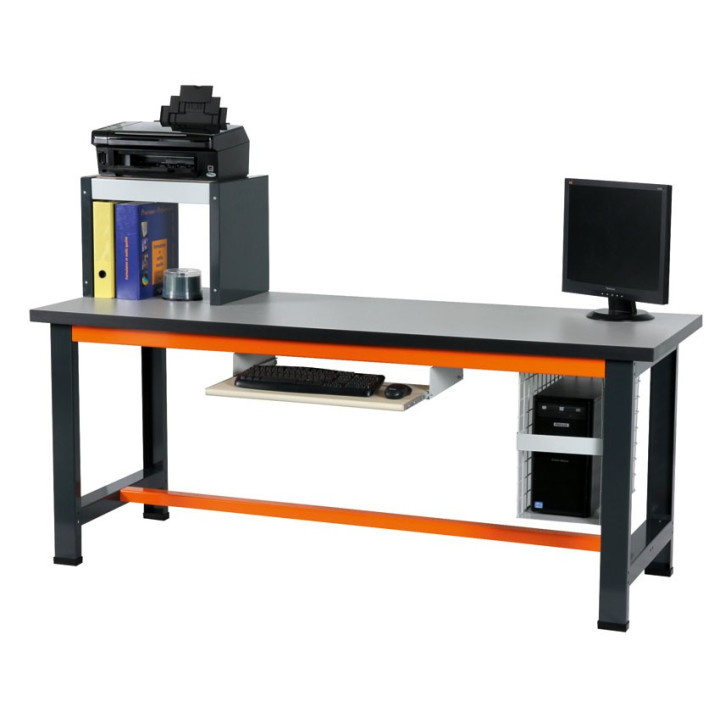 Etabli informatique simple gris et orange