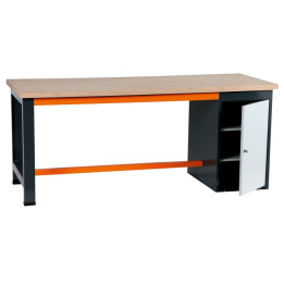 Etablis coffre porte battante - gris et orange