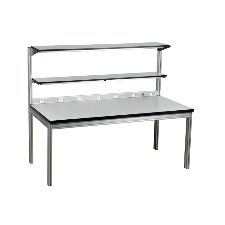 Tables avec rampe électrique et étagère double réglable